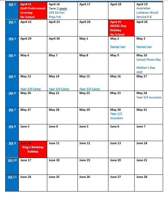 Term Calendar